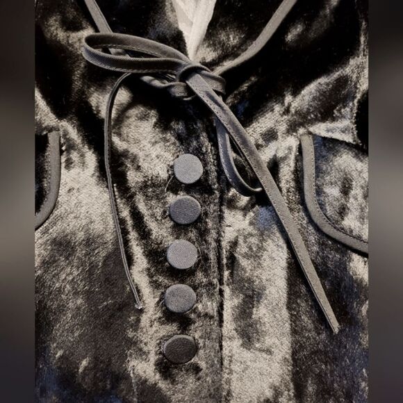 RARE EMPORIO ARMANI Velvet Like Jacket Black Size 42 US 6 Made In Italy - Picture 4 of 14